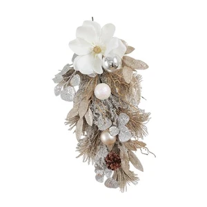 Decorative Teardrop Swag Xmas Decor 21.65" for Home Outdoor Indoor Farmhouse - Picture 1 of 6