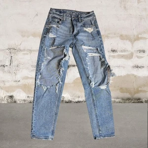 Pantalones de mezclilla elásticos American Eagle para mujer desgastados mamá talla 00 cortos - Imagen 1 de 5