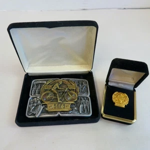 1989 AMA DODGE CITY 300 BOOT HILL BELT BUCKLE & PIN - MOTORCYCLE -  NEW - Picture 1 of 4