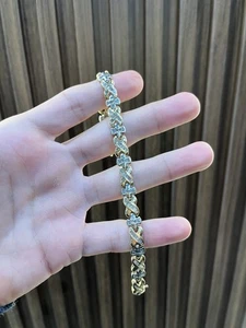 14k Gold Two-Tone Diamond Bracelet - Picture 1 of 5