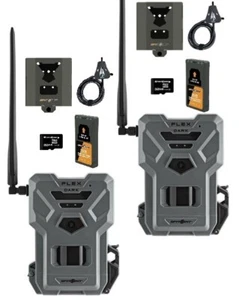 Spypoint Flex Oscuro Sin Brillo IR Doble Sim Celular Seguridad Trail Cámara Kit Paquete de 2 - Imagen 1 de 15