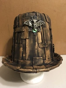 Steam Punk Costume Stovepipe Top Hat, Gold Faux Metal, COSPLAY, similar to 7 3/8 - Bild 1 von 9