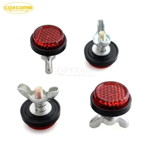 Bolt on Reflectors Screw on Motorbike Motorcycle License Number Plate Reflective - Picture 1 of 11