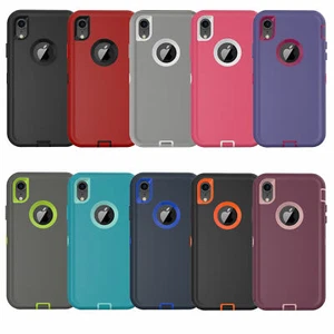 For iPhone Xs Max /X/XS/ 8/7/6 Shockproof Armor Defender Rugged Case W/ Clip - Picture 1 of 27