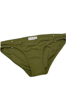 $86 Robin Piccone “Luca” Cut Out Bikini Bottom Moss Green Gold Swim Size XS - Picture 1 of 4