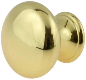 (5 Pack) 1-1/4 inch Traditional Style Knob Polished Brass - Picture 1 of 1