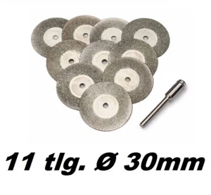 10x Diamant Trennscheiben Ø 30mm Stein Glas Modellbau Dremel Mini Flex Stahl - Picture 1 of 3