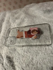 New iPhone 14 iPhone Case With Dachshund Sausage Dog Holder - Zdjęcie 1 z 3