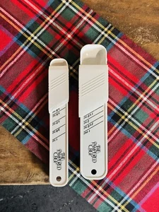 Pampered Chef Adjustable Measuring Spoons White teaspoon tablespoon Set Of 2 GUC - Picture 1 of 7
