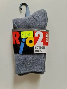Rio Kids Children 2 Pack Cotton Rich Socks sizes 5 8 Colour Light Grey - Picture 1 of 2
