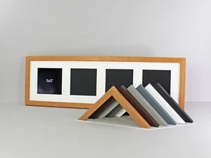 Wooden Multi Aperture Frame. Suits Four 5x5" Photos. 20x70cm. - Picture 1 of 6