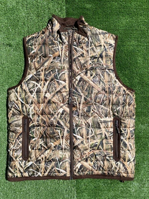 DRAKE WATERFOWL MST FLEECE LINED REFUGE HS VEST SHADOW GRASS BLADES SIZE LARGE - Image 1 of 4
