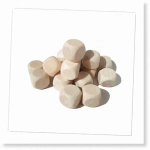 100 Pieces of Unfinished Wooden Dice - DIY Wood Cubes for Creative Projects (12m - Picture 1 of 7