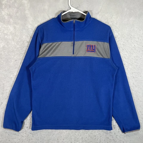 A1 NFL Team New York Giants 1/4 Zip Fleece Sweater Adult Small Blue Sweatshirt Cover