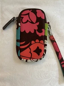 Vera Bradley Wristlet Small Orange/Brown/Green - Picture 1 of 1