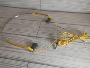 Vintage Sony Walkman Sports Yellow Dynamic Stereo Headphones MDR-W10 - Tested - Picture 1 of 4