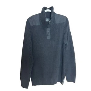 ROCK FOR FREEDOM Men's XL Black Heavyweight 1/4 Zip Sweater Established 1972 - Picture 1 of 9