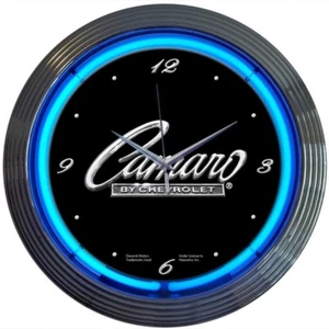 GM Camaro Script Neon Clock 15"x15" - Picture 1 of 1