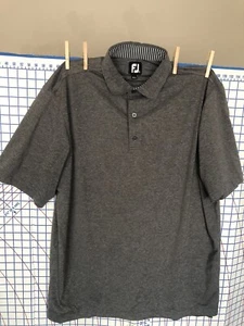 Footjoy FJ Mens Golf Polo Shirt Solid Print Size XL GrayShort Sleeve Performance - Picture 1 of 4