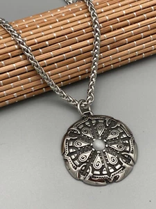 Edelstahl Zopfkette 60cm mit Anhänger Wikingerschild Helm of Awe Viking Set - Bild 1 von 5