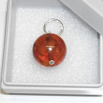 COLGANTE de ÁMBAR Natural del Báltico y PLATA de LEY 925. Nuevo + Estuche - Imagen 1 de 3