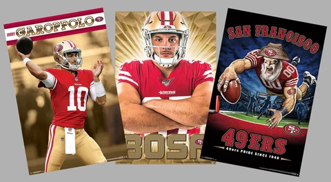 SAN FRANCISCO 49ers 3-POSTER COMBO SET - Garoppolo, Nick Bosa, Theme Art Posters Cover