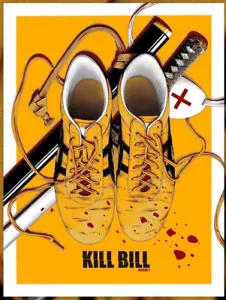Zapatos de película Kill Bill Galería Vahalla Uma Thurman 1988 póster impresión artística Mondo - Imagen 1 de 4