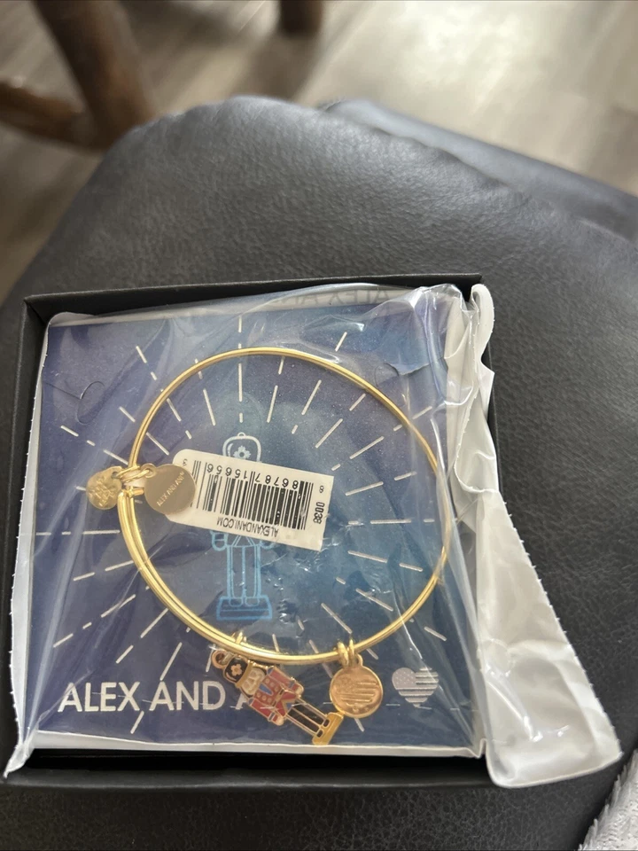 Brazalete Brazalete Cascanueces Alex and Ani Oro Brillante Nuevo con Etiquetas Foto 1 de 1