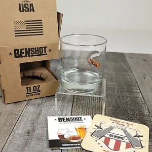 BenShot 11 oz Cristal de roca incrustado bala militares aplicación de la ley padrinos de peluquería NUEVO - Imagen 1 de 7