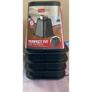 Simplify Perfect Fit Betterhöhungen 6 Zoll Möbellifte 4er Set schwarz - Bild 1 von 3