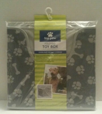Caja de juguetes plegable Top Paw Pet cubo de almacenamiento Cubbie para perros gatos gris Foto 1 de 2