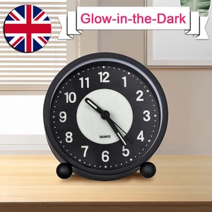 Alarm Clock Bedside No-icking Battery Power Silent Luminous Clock clear display - Picture 1 of 18