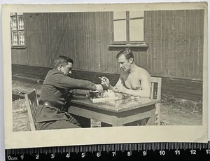 Affectionate Handsome Young Men Attractive Guys Playing Chess Old Photo #1683 - Picture 1 of 3