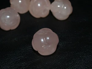 Vintage geschnitzte chinesische Perle rosa Rosenquarz Stein endlos Knoten LOVE rund 18 mm - Bild 1 von 7