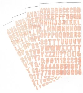 4 sheets Small ABC/123 Alphabet & Number Scrapbook Stickers! Pink Coral  - Picture 1 of 1