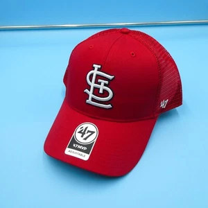'47 Brand St. Louis Cardinals Trucker Hat Mens Red Snapback Cap Mesh Baseball - Picture 1 of 8