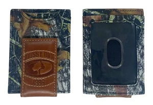 Mossy Oak Front Pocket Wallet with Leather Branded Money Clip-New - Picture 1 of 1