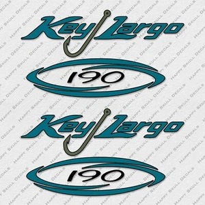 KEY LARGO 190 BOAT DECALS STICKERS Set of 2 11" LONG - Imagen 1 de 3