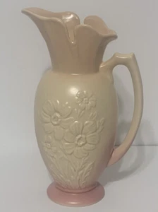 Hull Art 66-10 Mardi Gras / Granada Embossed Look Pitcher / Ewer / Vase - Pink - Picture 1 of 6