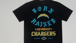 NFL LOS ANGELES CHARGERS BORN X RAISED ROCKER PAINTER BLACK SHIRT N STOCK - Picture 1 of 10
