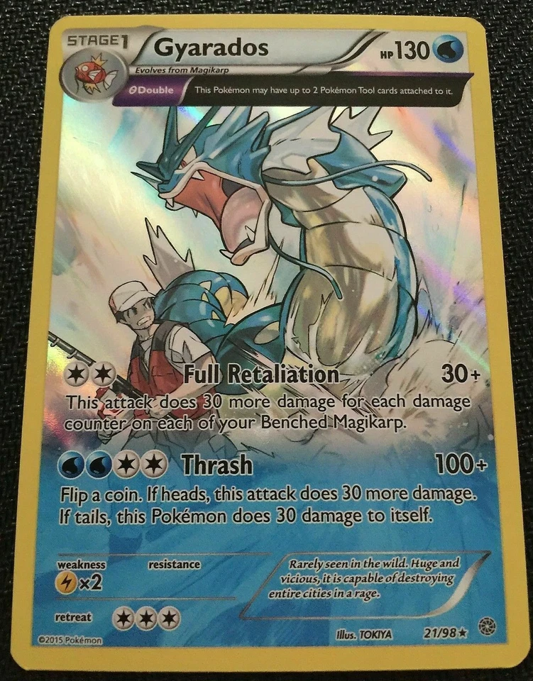 Gyarados FULL ART Holo Rare 21/98 XY Ancient Origins Pokemon TCG Holographic- LP - Image 1 of 1
