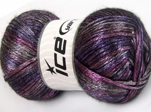 Glam Universe Ice #64597 Pink Purple Black 100gr Nylon Wool Shiny Fuzzy Yarn - Picture 1 of 3