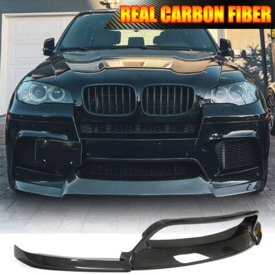 REAL CARBON Front Bumper Lip Splitters Fit For BMW X5M E70 X6M E71 2010-2014  - Image 1 of 4