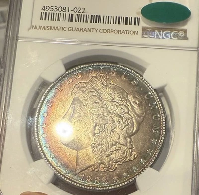 1882 Philadelphia Mint Morgan Silver Dollar NGC MS62 CAC Toned Stunner - Image 1 of 4