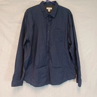 Calvin Klein Shirt Men XL Large Dark Blue Button Up Long Sleeve Collared - Image 1 of 4