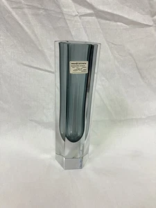 Original Murano Glass Vase By Alessandro Mandruzzato Sommerso Black Clear MCM - Picture 1 of 7