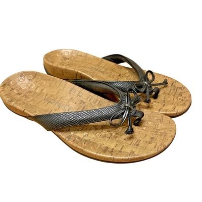 Sandalia chanclas Vionic Cassie Rock negra acento de arco soporte ortopédico talla 8 Foto 1 de 4