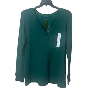 Eddie Bauer Henley Damen Gr. XXL Tiefgrün Langarm Neu - Bild 1 von 8