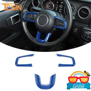 Accesorios de decoración de cubierta de volante azul para Jeep Wrangler JL JT 2018-25 - Imagen 1 de 8