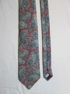 Gant Herrenkrawatte Paisley braun türkis grau 3 Zoll breit Designer Import 100 % Seide - Bild 1 von 3